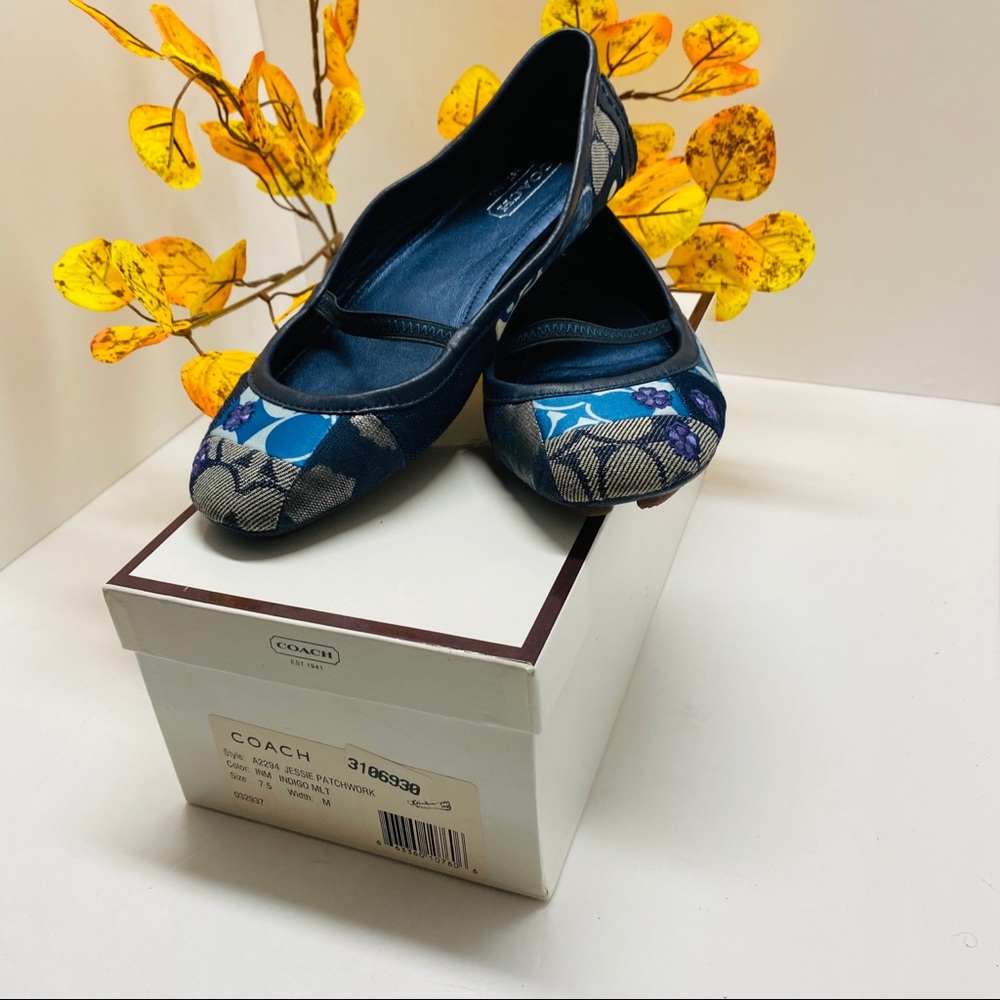 Coach Jessie Patchwork Multicolor Flats Sz 7.5